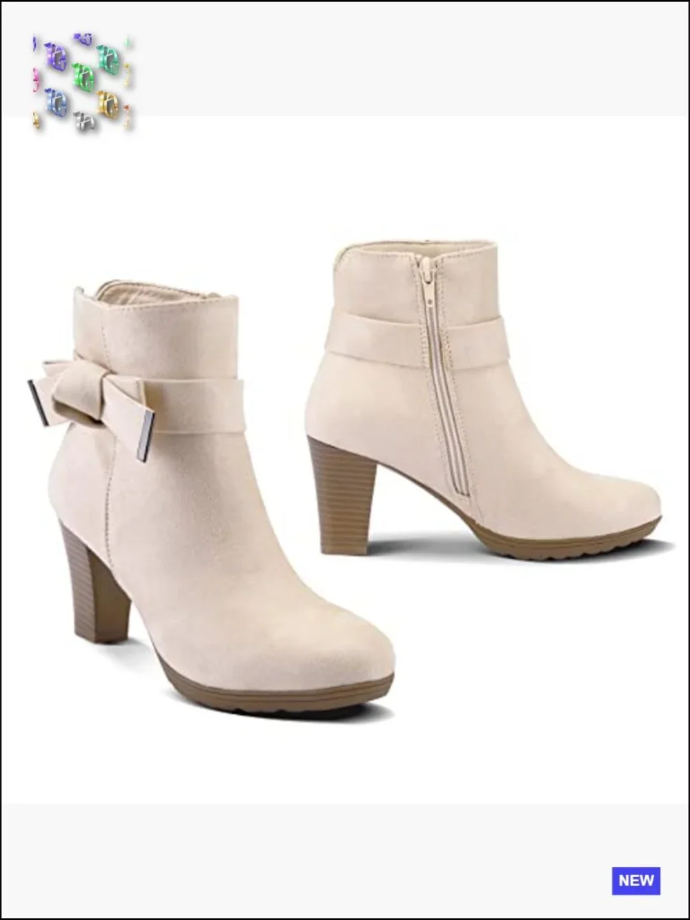 Women's Chunky Heel Zipper Ankle Booties - Stacked Heel Boots